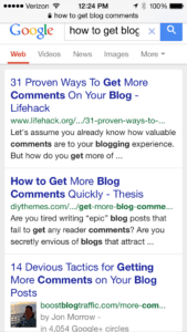 How to get blog comments Search