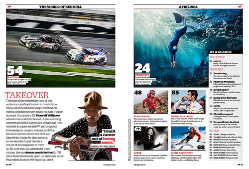 Red Bull Bulletin Contents Page on Curatti
