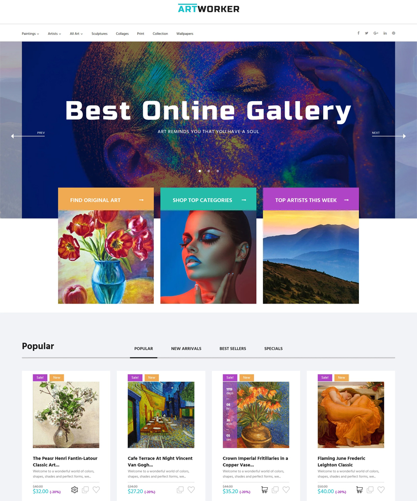 ArtWorker - Online Gallery PrestaShop Theme