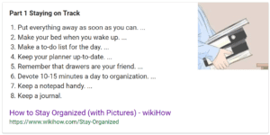 staying organized