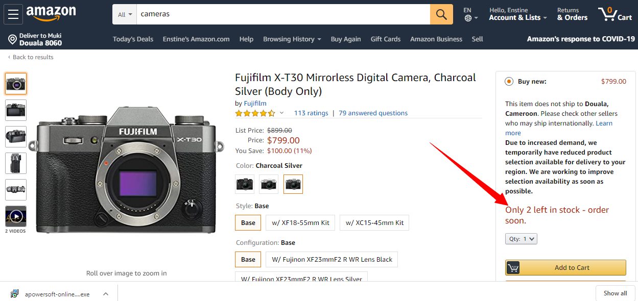 Amazon Low Stock Curatti